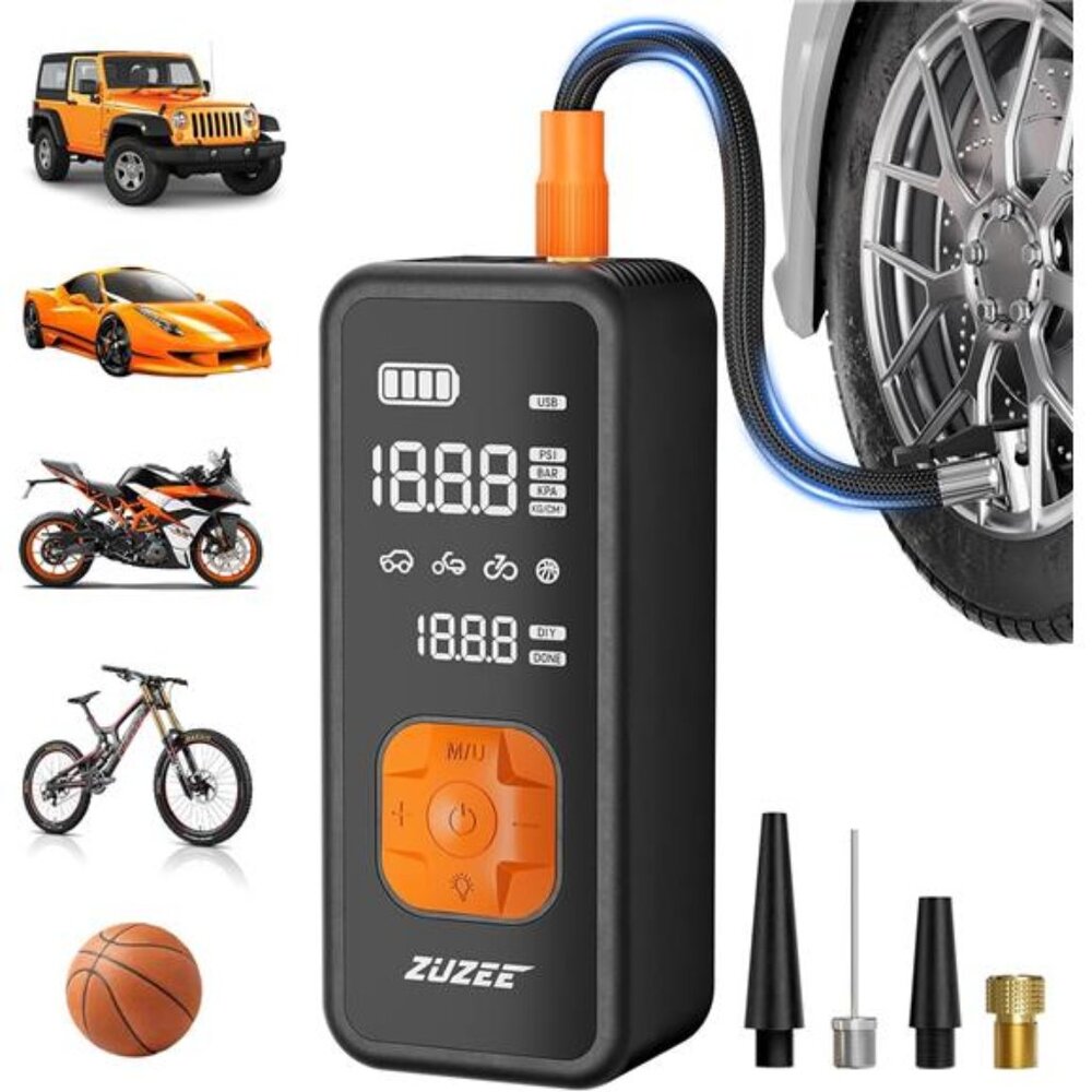 Tire Inflator Portable Air Compressor - 4X Faster Inflation, 150PSI Air Pump
